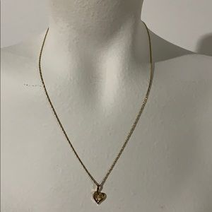 Gold heart necklace with diamond accent